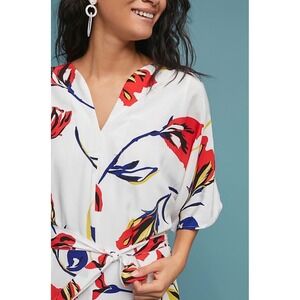 Corey Lynn Calter White Floral Romper Red Yellow Blue XS